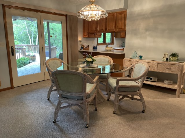 reupholstered dining chairs in chartruese and blue