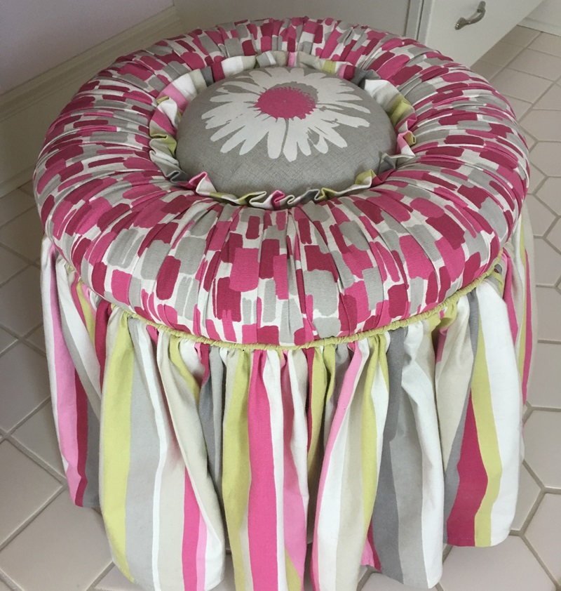 Charming upholstered vanity stool