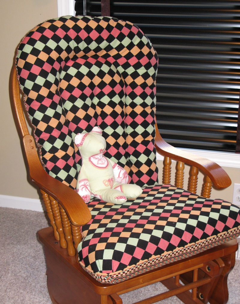 New cushions for baby room. Fabric matches window treatment.